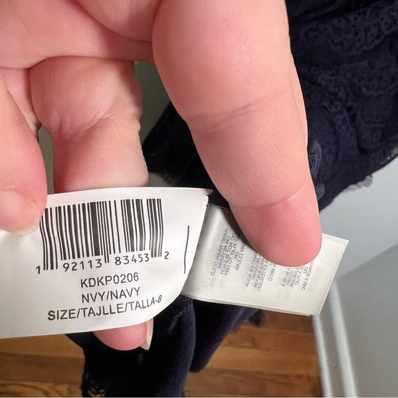 Kensie Fit & Flare Dress Navy Blue Lace 8 - Picture 13 of 15